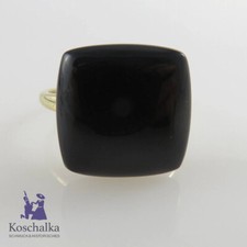 Stilvoller 333er Gold Ring mit einem Onyx, Handarbeit, Gr. 57 (11856EB)