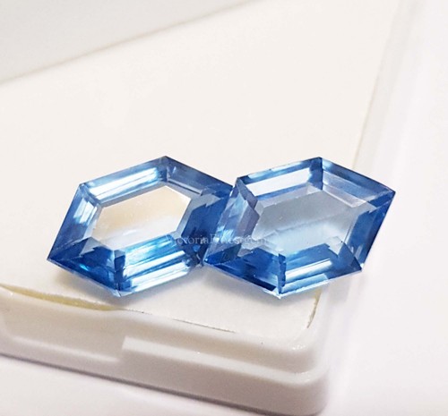 Certified 6 to 6 CT 2 PC Natural Blue Sapphire Fancy Shape Loose Gemstone - Picture 3 of 8