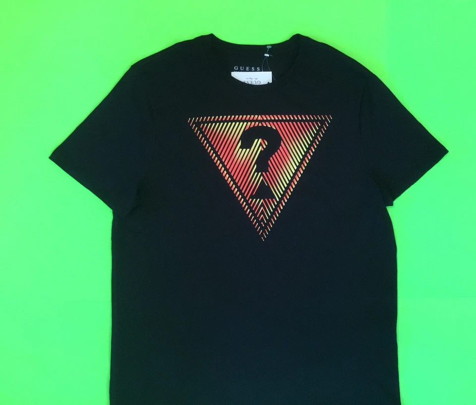 GUESS Los Angeles Men’s Short Sleeve T-Shirt Size MEDIUM Black w/Orange,Yellow - Image 3 of 4