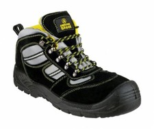 Image of Amblers Men's FS110 Safety Boots Shoes High Black Steel Toe Cap Size 7 UK 41 EUR