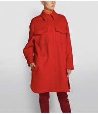 Stella Mccartney Kerry Red Coat In Brushed Wool 