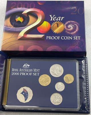 2000 Six Coin Year Proof Set - Royal Australian Mint - Coloured