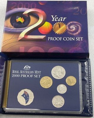 2000 Six Coin Year Proof Set - Royal Australian Mint - Coloured