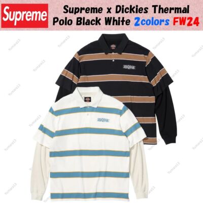 Supreme x Dickies Thermal Polo Black White 2colors FW24 | eBay UK
