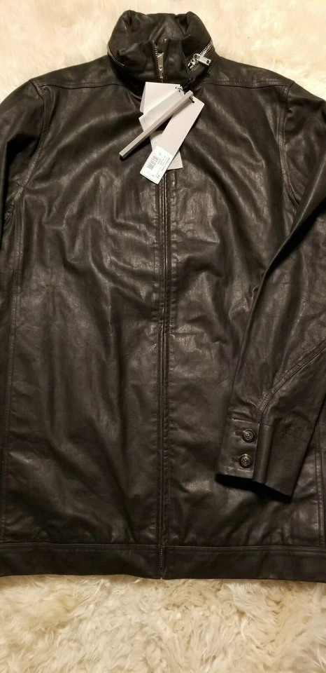 CHAQUETA OVERSIZE RICK OWENS NUEVA CON ETIQUETAS $3800 EN CUERO DESGASTADO LAVADO 44 42 JULIUS