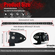7 14 20 26 32 38 44 50 Single Row Slim Spot Led Light Bar Offroad Truck Atv Suv