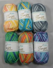 Lagerräumung ! 50 gr Tonja Color Schulgarn-Häkelgarn-Topflappengarn in 6 Farben