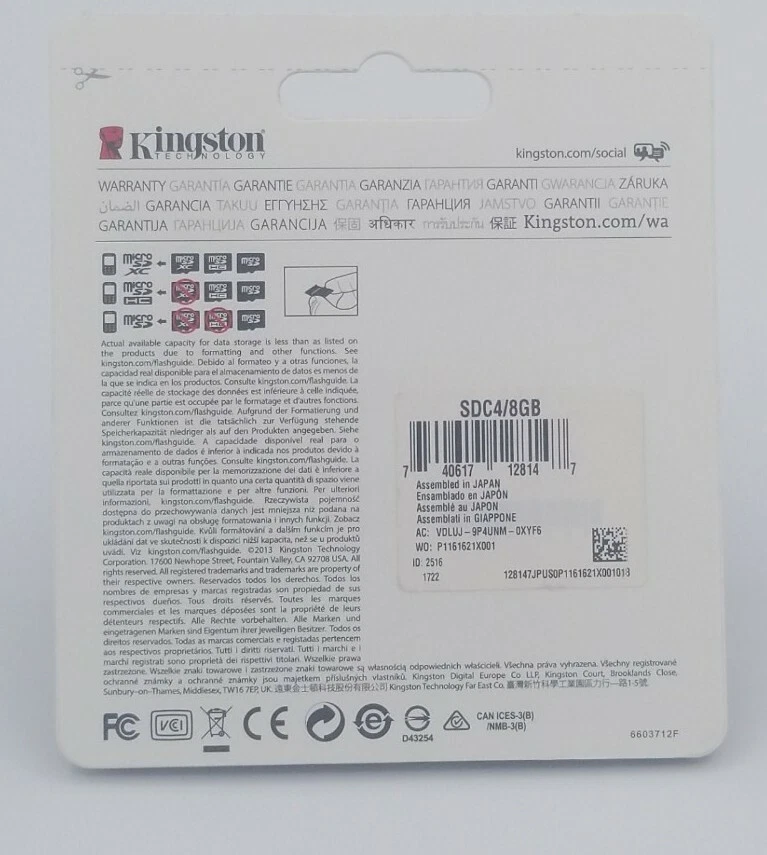 Kingston 8GB Class 4 MicroSDHC Card Flash Memory with SD Adapter SDC4/8GB - Image 2 of 4