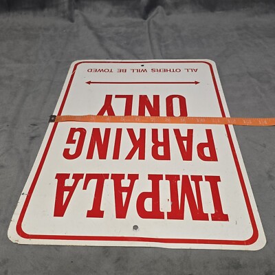 Vintage Impala Parking Only Metal Street Sign | eBay