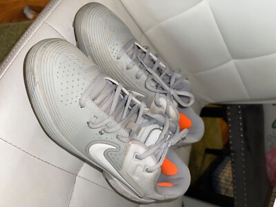 New Men's Nike Lacrosse Cleat SpeedLax White Silver 807143