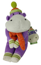 Monkeez & Friends Harold The Hippo Purple House Hippopotamus Stuffed Toy Animal