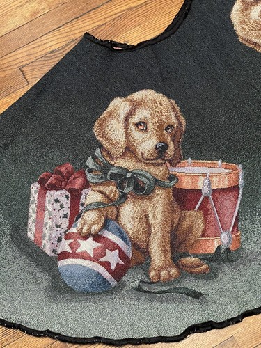 Vintage American Greetings Christmas Tree Skirt With Labrador/golden Retriever - Picture 9 of 14
