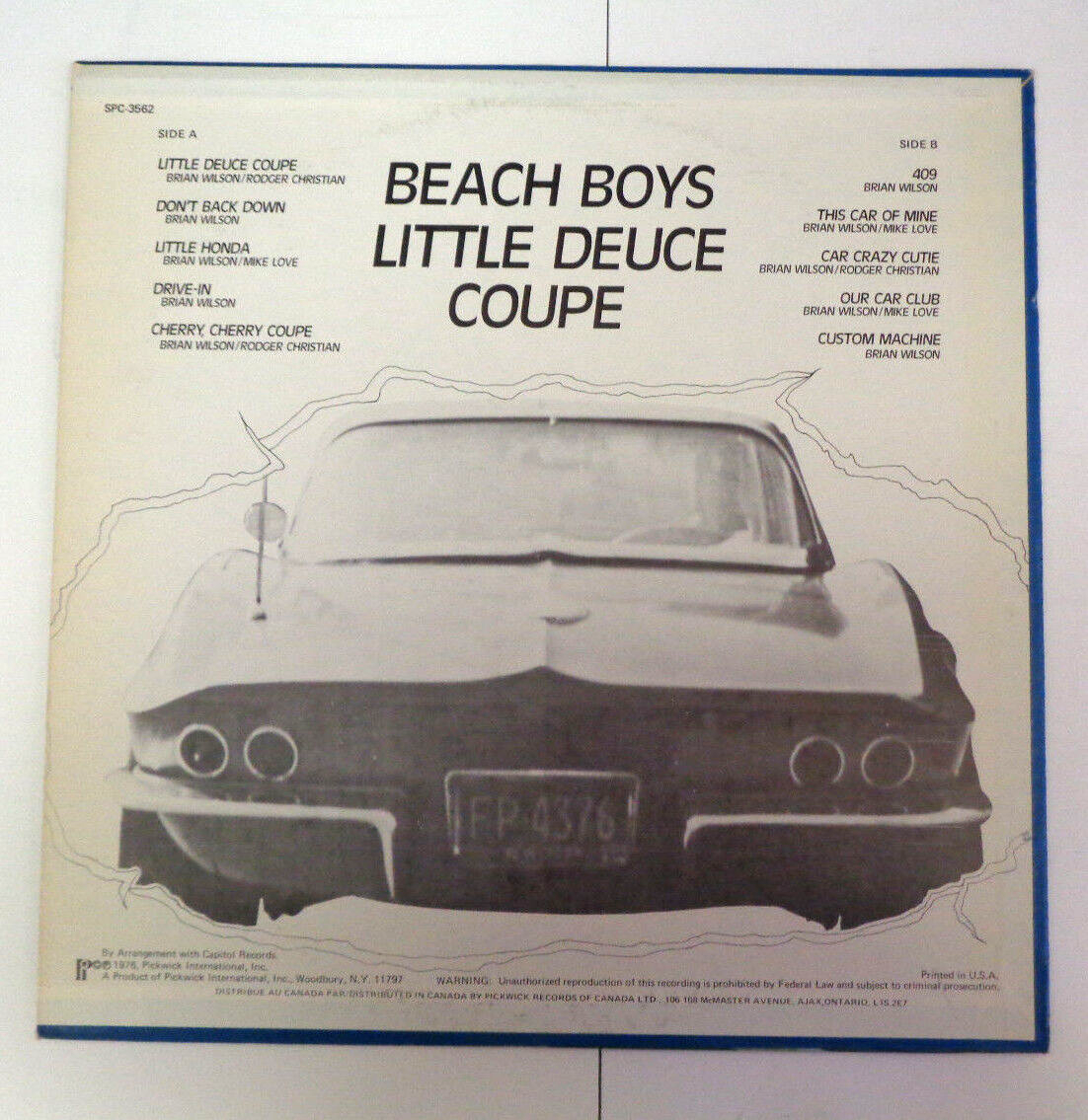 BEACH BOYS - Little Deuce Coupe - Vinyl LP SPC-3562 1976 PICKWICK