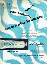 publicité Advertising 1122 1956 brillantine Bio Dop radiant azulène