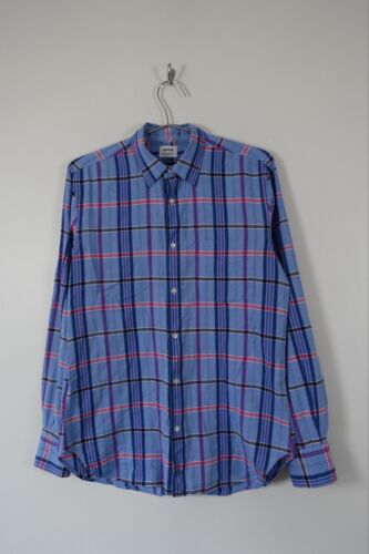 Aspesi Check Long Sleeve Shirt Small Mens Light Blue Pink Black - Picture 1 of 10