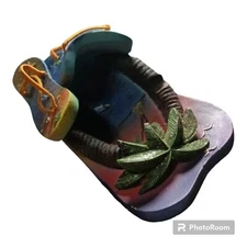 Flipflops Decorative Piece Palm Trees Dolphins Ashtray Decor 
