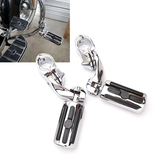 Chrome Motorcycle Highway Foot Pegs 11/4" 32mm Crash Bar For Harley