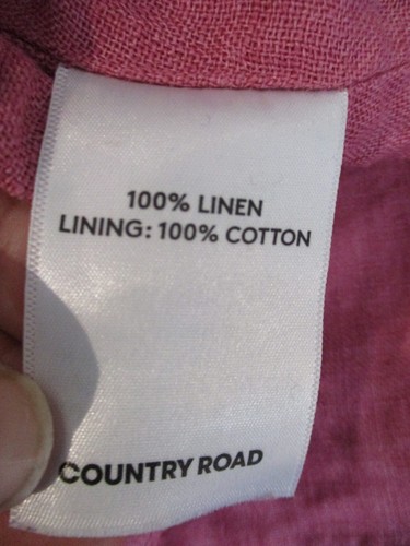 Country Road women's flange detail mini skirt pink 10 linen zip basque waistband - Picture 6 of 9