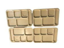 Lot of 4 tan SiLite melamine food trays