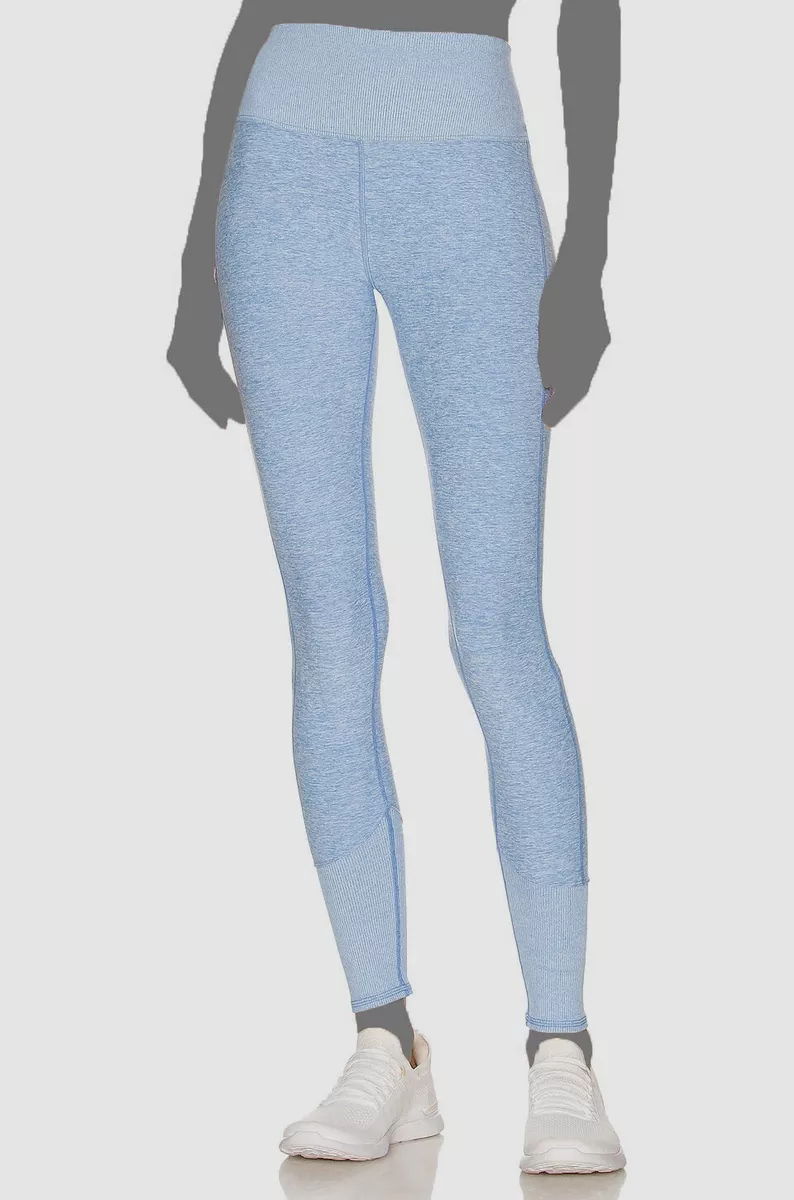 $108 Alo Yoga Women's Blue High-Rise Heathered Lounge Leggings