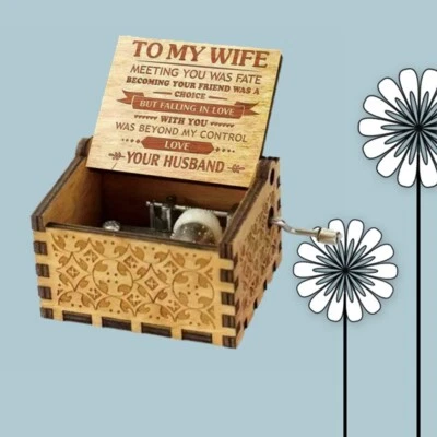 Original Gift Husband to wife - You Are My Sunshine - Engraved Crank Music Box