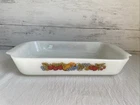 Fire King Natures Bounty Rectangular Baking Dish 1.5 Quart 432 12" Vintage
