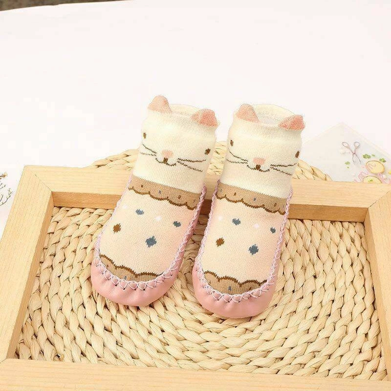 Cálidas Zapatillas Antideslizantes Niños Cuna Zapatos Infante Bebé Suelo Calcetines Niña Niño Foto 2 de 4