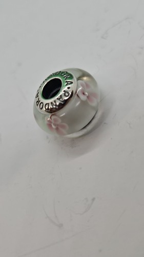 Pandora Cherry Blossom Murano Glass Charm S925 ALE - Picture 2 of 5