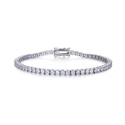 3 kt Tennisarmband Weißgold Diamant Testpass Laborgefertigt VVS1/D LED-Box 6,5 Zoll