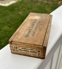Brown & Sharpe MFG Co Antique Wooden Box Slide Top Providence, Rhode Island