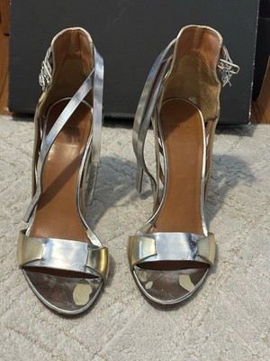 GIVENCHY Metallic Silver and Gold Stiletto Sandals Size 39