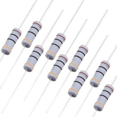 50Pcs 10 Ohm Resistor, Carbon Film Resistors 2W 5 Tolerance