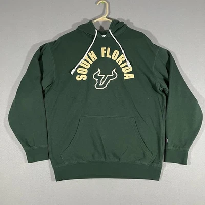 Champion University of South Florida Bulls USF Hoodie Men Large Green Eco Fleece - Image 1 of 4