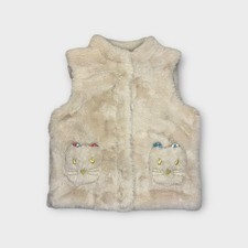 Mini Boden Cat Applique Pocket Faux Fur Vest