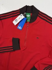 Adidas Golf Originals 3-Stripes Trefoil Red 1/4 Zip Track Jacket Mens Medium New