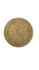 U S Cents, Three Cents Nickel 1865. F+.  Circulated. — photo 1