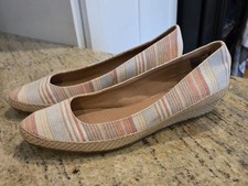 Alpargata sin cordones American Eagle Ella a rayas cuña para mujer talla 13