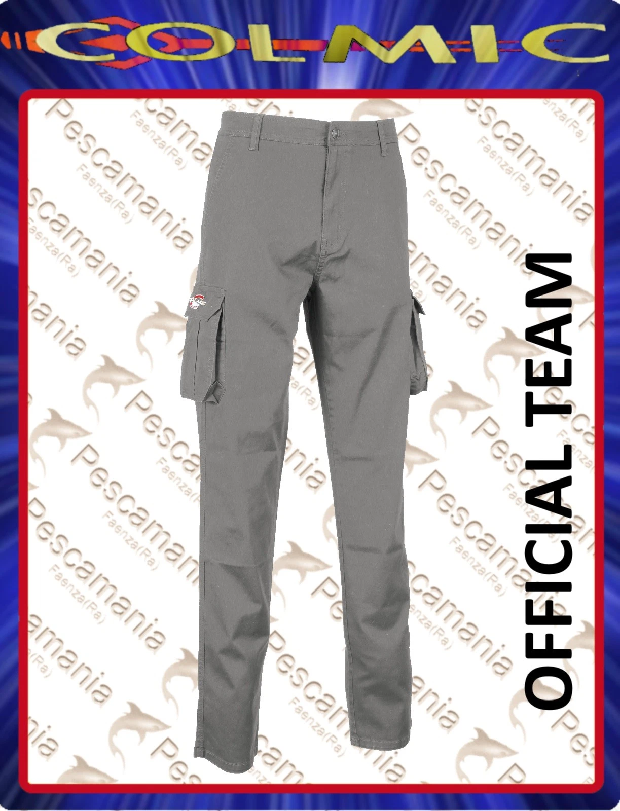 Colmic Grey SUMMER Official Team Cotton Elastane Pants Size 54