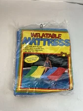 Vintage SunSationals 72" Inflatable Air Mattress Outdoor Beach Pool Unique Blue