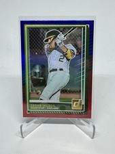2025 Donruss Baseball Red and Blue, Jacob Wilson #76 Oakland Athletics