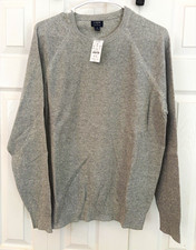 J.CREW Men s Gray Cotton Knit Solid Crew Neck Pullover Sweater M CD617