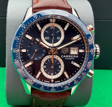 TAG Heuer Carrera CBM2112 Calibre 16 Stainless Steel Blue Dial Mens Watch 41mm
