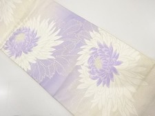7601474: JAPANESE KIMONO / ANTIQUE KIMONO / SILK / WOVEN KIKU