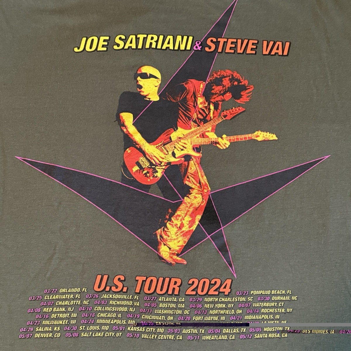 JOE SATRIANI STEVE VAI Satch/Vai Tour 2024 Licensed Concert T