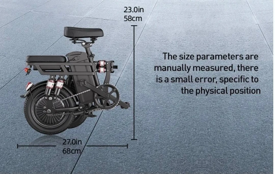 HYBR Folding Electric Bike ebike 48V 15A 14" Explosion-Proof Tires Road UK Legal - Image 3 of 4