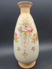 Beautiful Antique Crown Devon Blush Ceramic Vase Wye 9 1/2"
