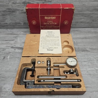 Vintage STARRETT No. 196A Diagnostic Test Indicator w/Wood Case Original Box