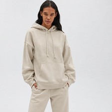 ARITZIA Tna Airy Fleece Boyfriend Hoodie Sweatshirt Tan Medium M
