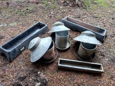 Poultry Chicken Waterfowl Livestock Feeders And Troughs Job Lot Metal Plastic