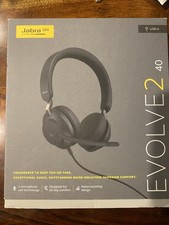 Open Box Jabra Evolve2 40 Stereo Headset UC, USB-A - Black